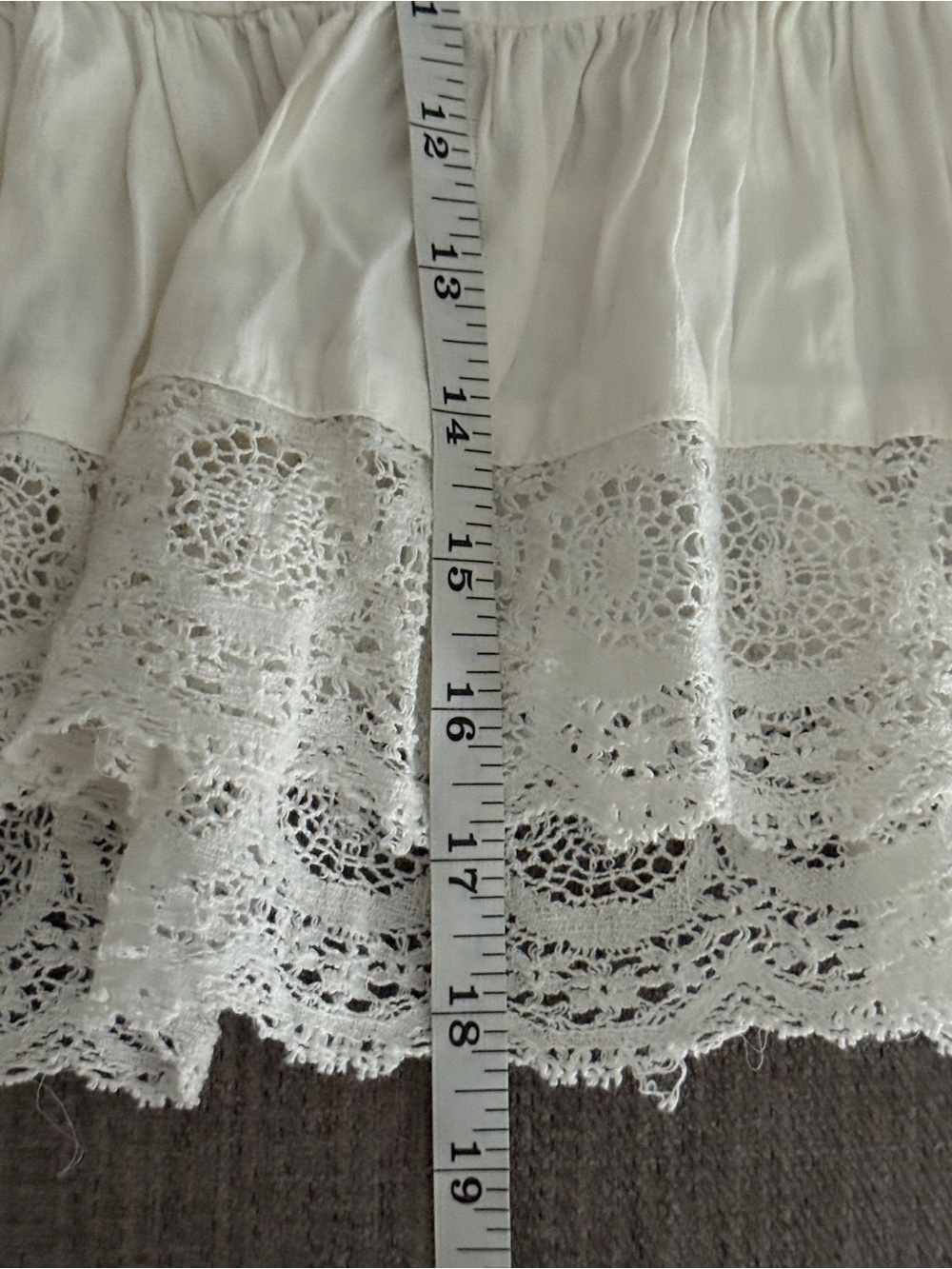 Free People Take It Easy Crochet White  Blouse Billow Sleeve Women’s Size S - Picture 8 of 9